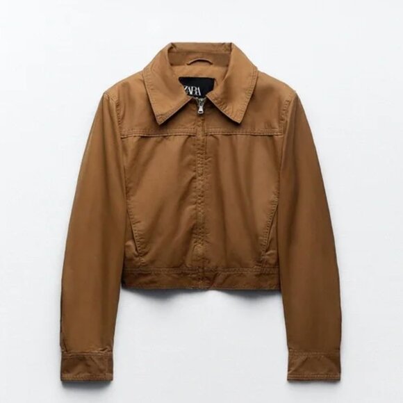 ZARA waxed cotton crop jacket - Picture 1 of 8
